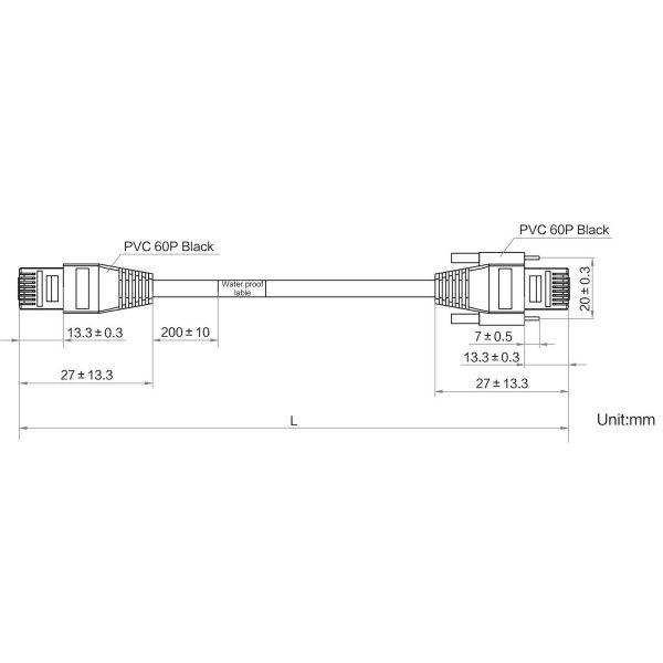 HIKROBOT Data Cable, GigE, CAT.5E, SFTP, 2 x RJ45, 5m, Black, Super Flexible, static/moveable/mechanical arm - Image 2