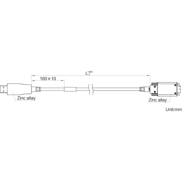HIKROBOT Data Cable, USB3.0 AOC Optical Fiber, USB3.0 to Micro BM, 10m, Super Flexible, Black, static/moveable/mechanical arm - Image 2